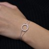 Bracelet Argent Rhodié Cercle De Vie Serti - vue V2