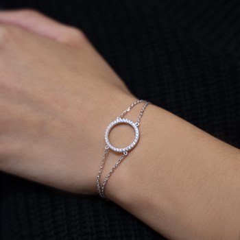 Rhodium Silver Bracelet Circle Of Life Set