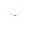 Collier décoré de Perles semi-précieuse tourmaline brute et perle plaqué or - vue V1
