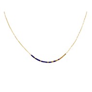 Collier femme minimaliste délicat chaîne ultra fine perle miyuki-Plaqué or