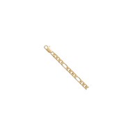 Bracelet Plaqué Or 18 Carats Maille Figaro Alternée 1+3