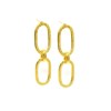 Boucles d'oreilles pendantes en plaqué or faites à la main avec deux mailles - Bijou de créateur - vue V1