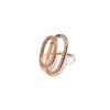 Bague ajustable en plaqué or rose faite à la main avec doubles mailles superposées - Bijou de créateur - vue V1