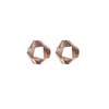 Boucles d'oreilles à clou en plaqué or rose faites à la main géométriques avec plis - Bijou de créateur - vue V1