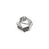 Bague ajustable en plaqué argent faite à la main géométrique avec plis - Bijou de créateur - vue V1