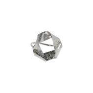 Bague ajustable en plaqué argent faite à la main géométrique avec plis - Bijou de créateur