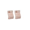 Boucles d'oreilles à clou en plaqué or rose faites à la main avec arabesque géométrique - Bijou de créateur - vue V1
