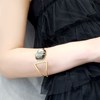 Bracelet rigide en plaqué or métallique fait main avec pierre crystal - Bijou de créateur - vue V2