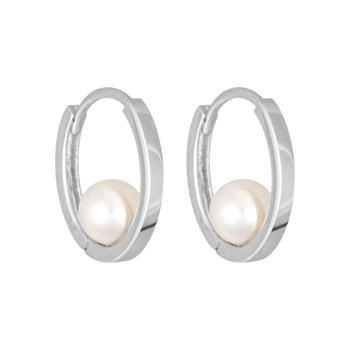 Boucles d'oreilles Or blanc  et perles