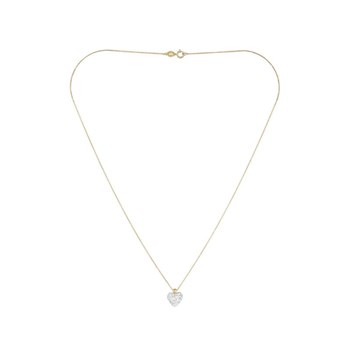 Yellow gold and white zirconium oxides 'Coeur de Crystal' necklace