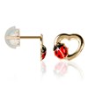 Boucles d'oreilles enfant  'Coccinelle Amoureuse' Or Jaune - vue V1