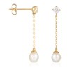 Boucles d'oreilles Or jaune  et perles - vue V1