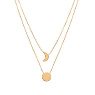 Collier Brillaxis double lune plaqué or