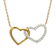 Collier Brillaxis coeurs entrelacés plaqué or