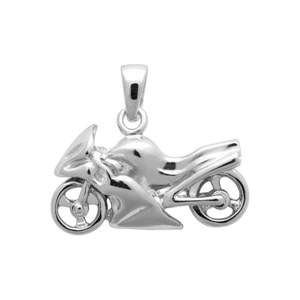 Pendentif Brillaxis moto argent rhodié