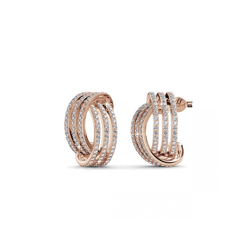 Boucles d'oreilles Cherish - Or Rosé et Cristal