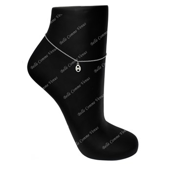 925 Rhodium Zilver Koffieboon Enkelbandje Ketting Hanger