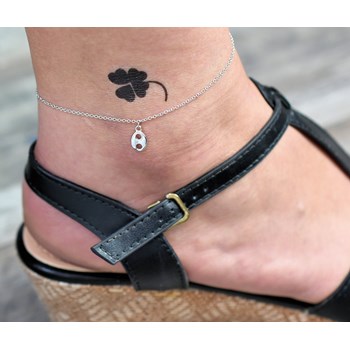 925 Rhodium Zilver Koffieboon Enkelbandje Ketting Hanger