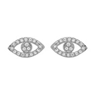 Boucles d'oreilles oeil symbole serti d'oxyde de zirconium Argent 925 Rhodié