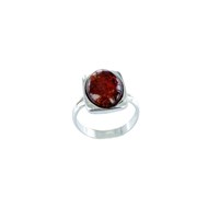 Bague argent 925 Ambre veritable de la mer Baltique