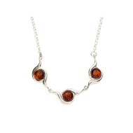 Collier argent 925 Ambre veritable de la mer Baltique