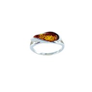 Bague argent 925 Ambre veritable de la mer Baltique