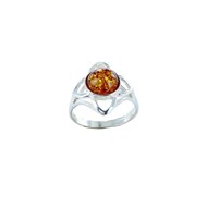 Bague argent 925 Ambre veritable de la mer Baltique