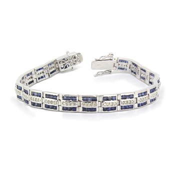 Bracelet Élégant en Saphir et Diamants sur Argent 925 - Aden Bijoux