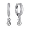 Créoles avec pendentif XAVIER Argenté & Blanc - vue V1