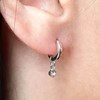 Créoles avec pendentif XAVIER Argenté & Blanc - vue V3