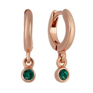Créoles avec pendentif XAVIER Doré & Vert Émeraude