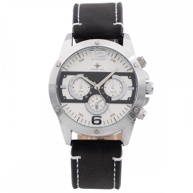 Montre Homme M. JOHN bracelet Cuir Noir