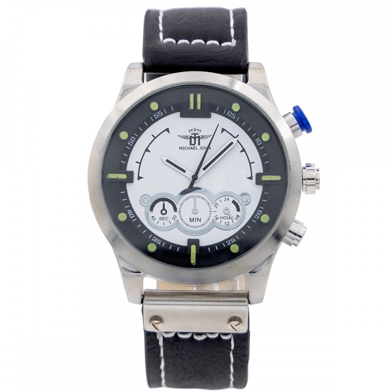 Montre Homme M. JOHN bracelet Cuir Noir