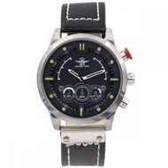 Montre Homme M. JOHN bracelet Cuir Noir