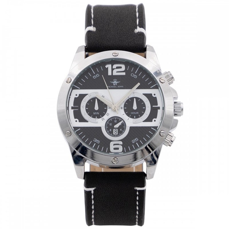 Montre Homme M. JOHN bracelet Cuir Noir