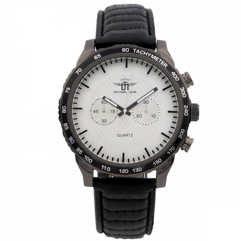 Montre Homme M. JOHN bracelet Cuir Noir