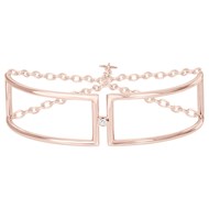 Bracelet semi-rigide en Plaqué or 18 carats et diamant - rose brillant