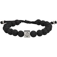 Bracelet souple Orso en Acier 316L avec lave noir