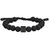 Bracelet souple Orso en Acier 316L avec lave noir - vue V1