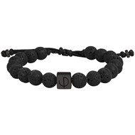 Bracelet souple Orso en Acier 316L avec lave noir