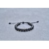 Bracelet souple Orso en PVD avec lave noir - vue V3