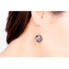 Boucles d'oreilles pendantes Penelope en Argent avec oxyde de zirconium blanc - vue V3