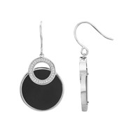 Boucles d'oreilles pendantes Chloe en Argent avec oxyde de zirconium blanc