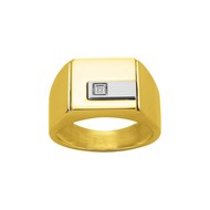Chevalière Christiano en Acier 316L avec diamant blanc