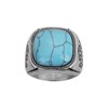 Bague Zinédine en Acier 316L avec turquoise bleu turquoise - vue V1