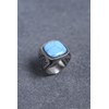 Bague Zinédine en Acier 316L avec turquoise bleu turquoise - vue V3