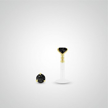 Piercing conch diamant noir 0,05 carats en or jaune