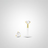 Piercing conch diamant 0,03 carats en or jaune