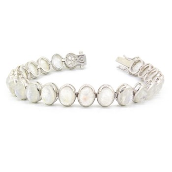 Bracelet pierre de lune ovale en argent 925 : un bijou délicat et féminin | Aden Boutique