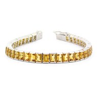 Bracelet ADEN Citrine Forme Rectangle et Argent 925
